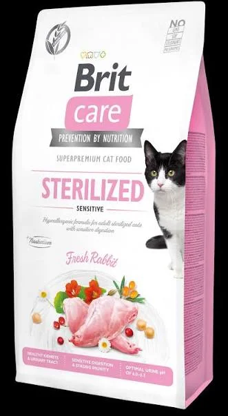 Brit Care Cat STERILISED SENSITIVE NYÚL 1kg