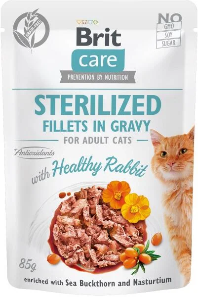 Brit Care Gravy STERILIZED NYÚL macska nedves eledel