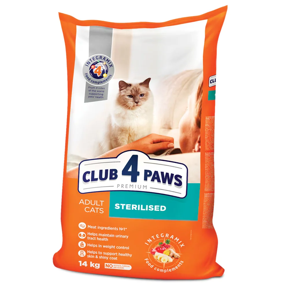 Club4Paws ivartalanított macskatáp 1kg