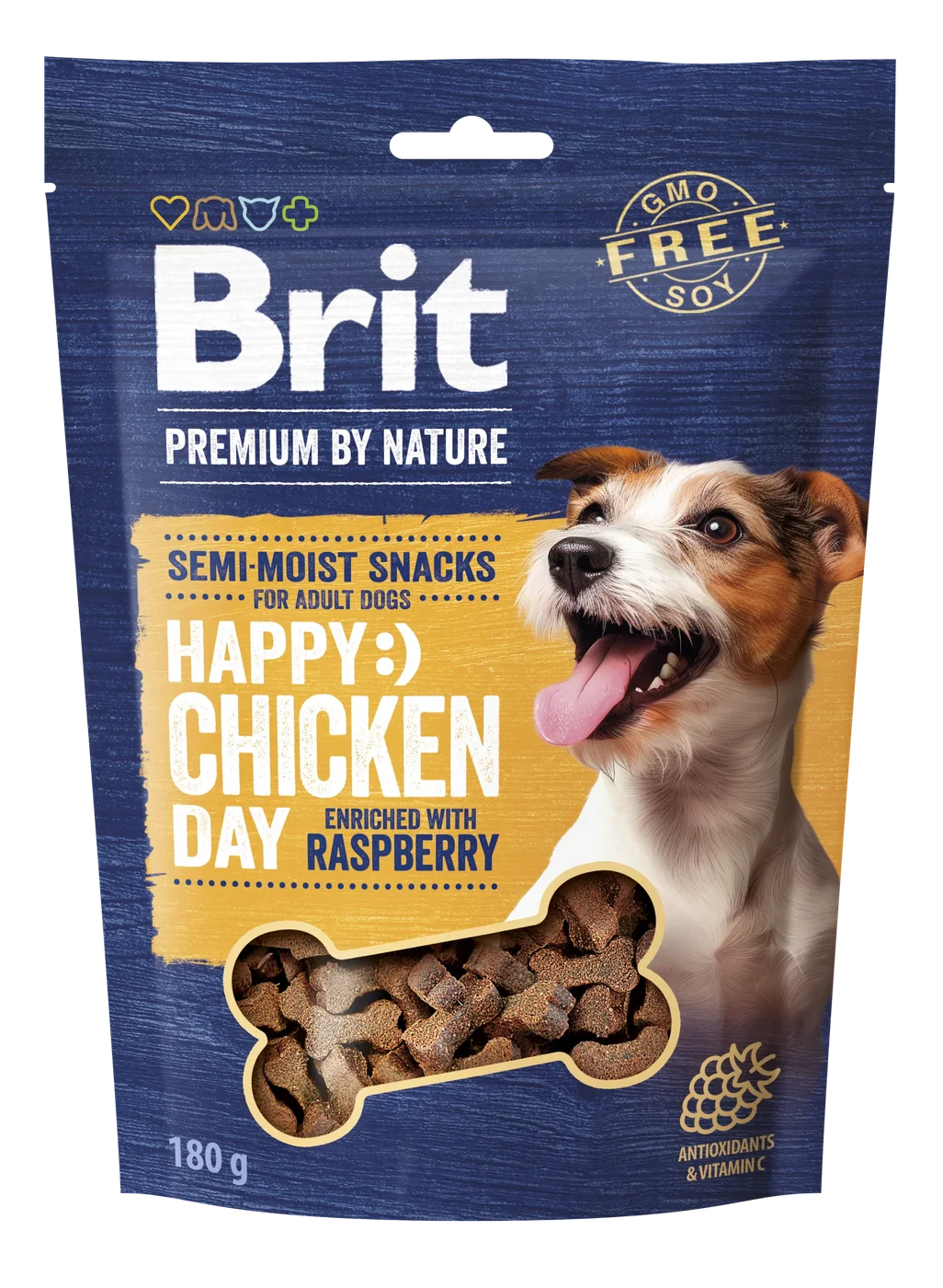 BRIT Premium by Nature Félnedves jutalomfalat kutyáknak (Csirkehús & málna) 180 g